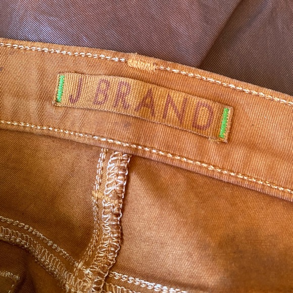 NWT J BRAND Japanese Luxe Twill Brown Pencil Leg Wax Coated Low Rise Jeans SZ 28 - Picture 9 of 9